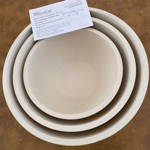 Pampered Chef Bamboo Nesting Bowls 10.5”, 9”, 7.5”